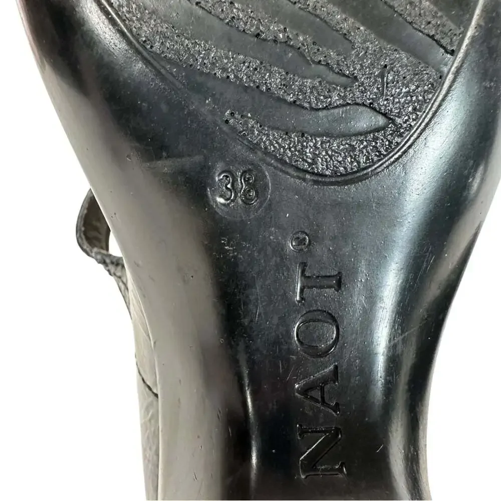 Naot Classic Pleasure Mary Jane Black Leather Comfort Work Shoes EU 38